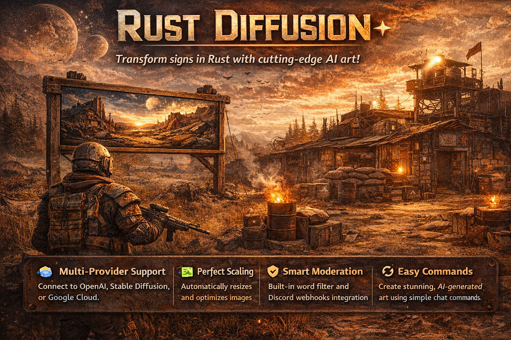 RustDiffusion - Rust Diffusion brings the power of state-of-the-art AI image generation directly to your Rust server.