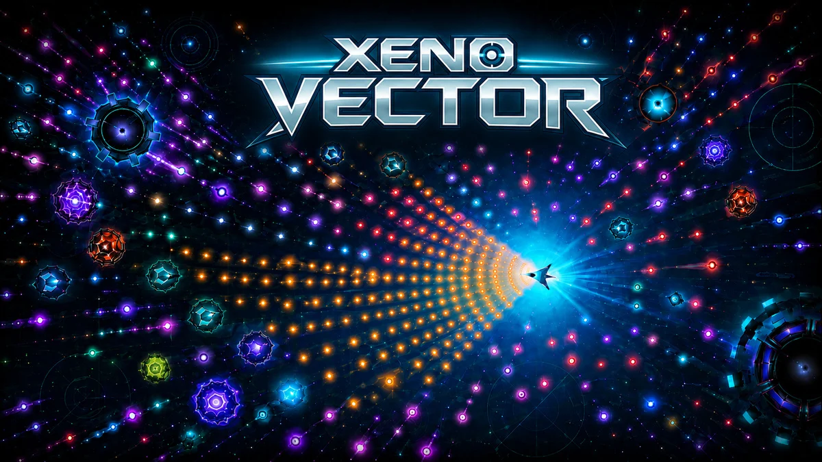 XenoVector spacecraft and alien-world promotional artwork.